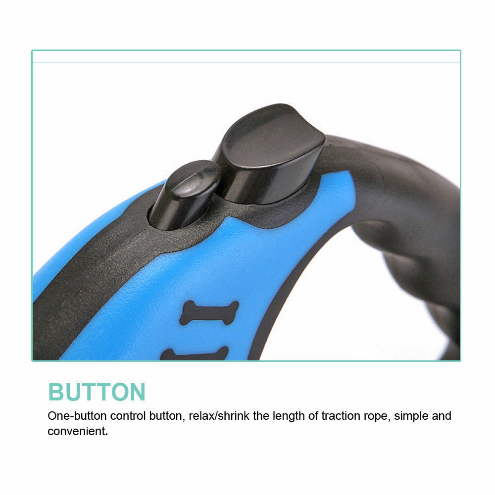 Automatic Retractable Dog Leash with Dual Size Options and Safety Brake & Lock System